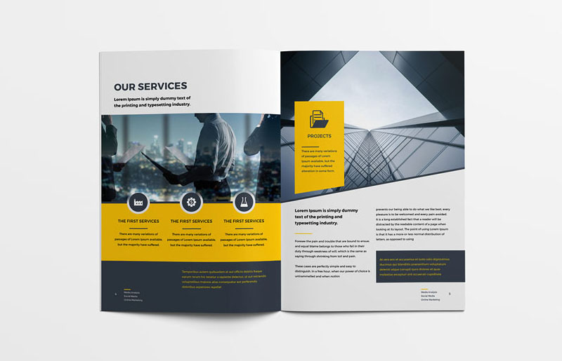 一本深灰與黃色搭配非常漂亮的企業(yè)畫(huà)冊(cè)設(shè)計(jì)