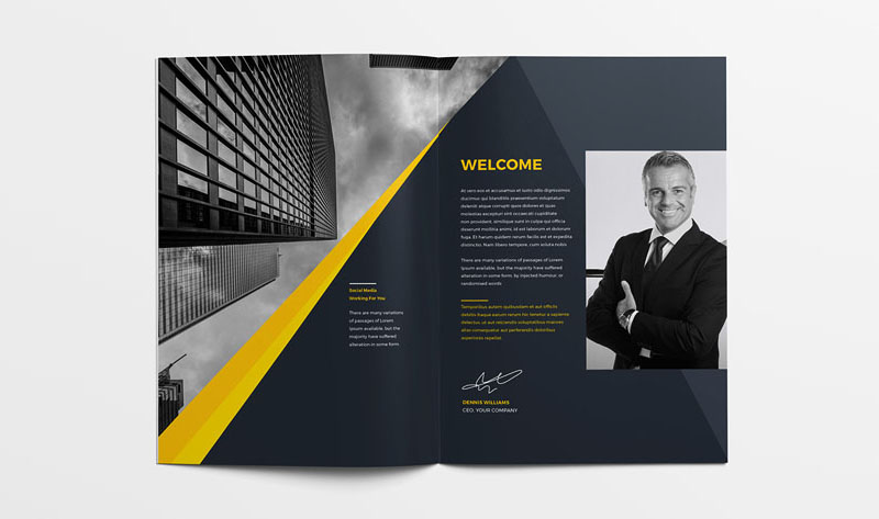 一本深灰與黃色搭配非常漂亮的企業(yè)畫(huà)冊(cè)設(shè)計(jì)