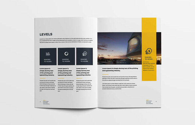 一本深灰與黃色搭配非常漂亮的企業(yè)畫(huà)冊(cè)設(shè)計(jì)